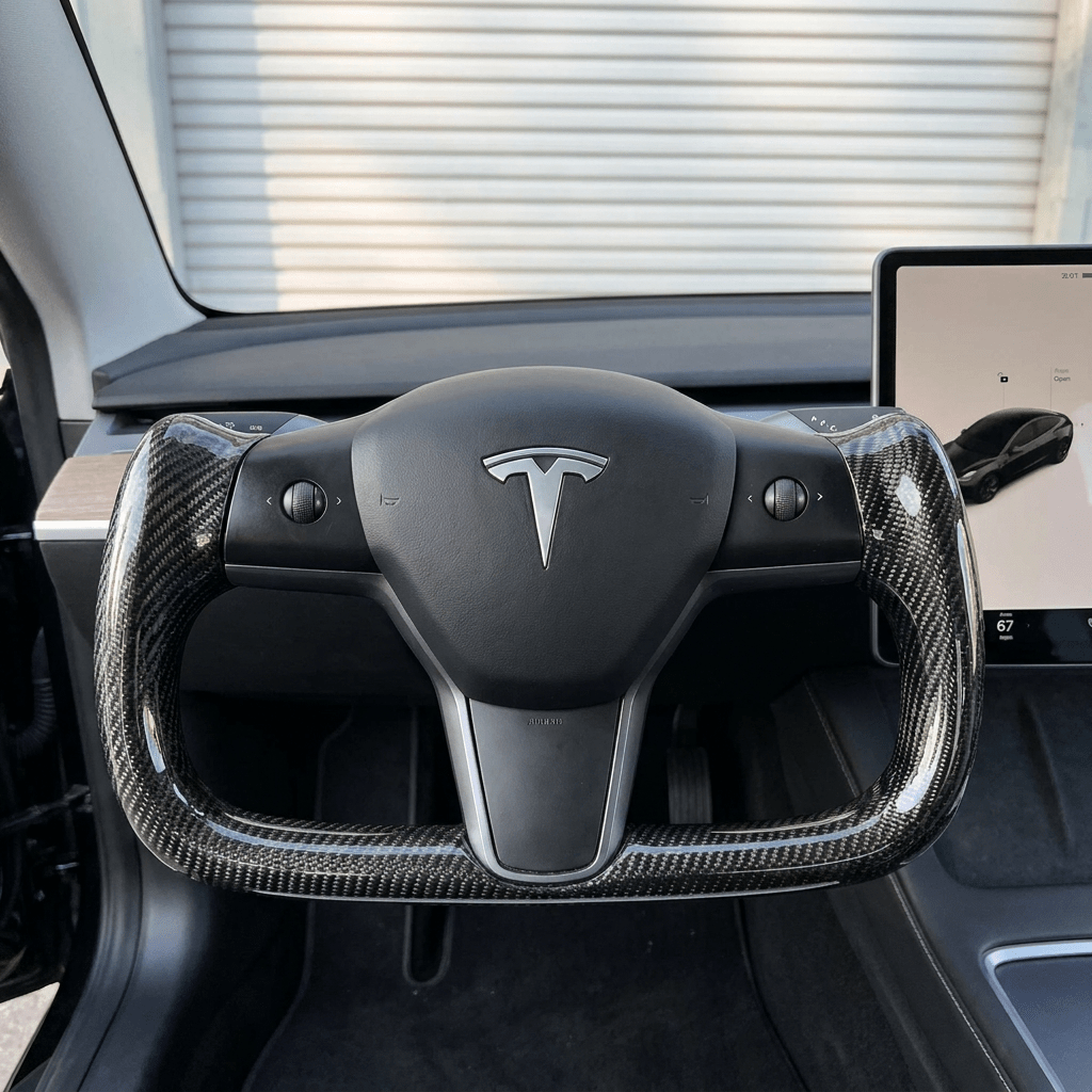 Yoke Full Carbon Fiber Steering Wheel for Tesla Model 3 / Y【Style 29】