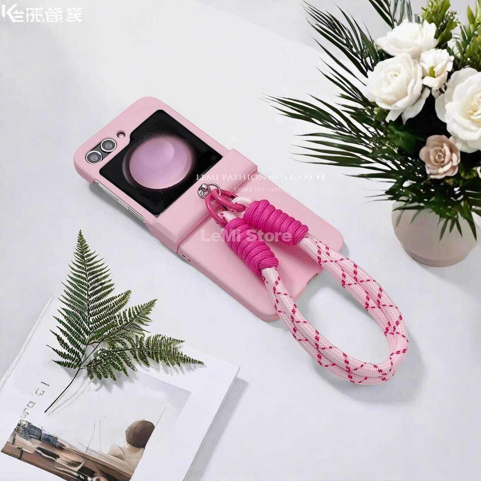 Weave Wristband Strap Hinge Case for Samsung Galaxy Z Flip 3 4 5 6 - Comfortable Protective Cover with Secure Grip for Zflip5 Flip6 Phones